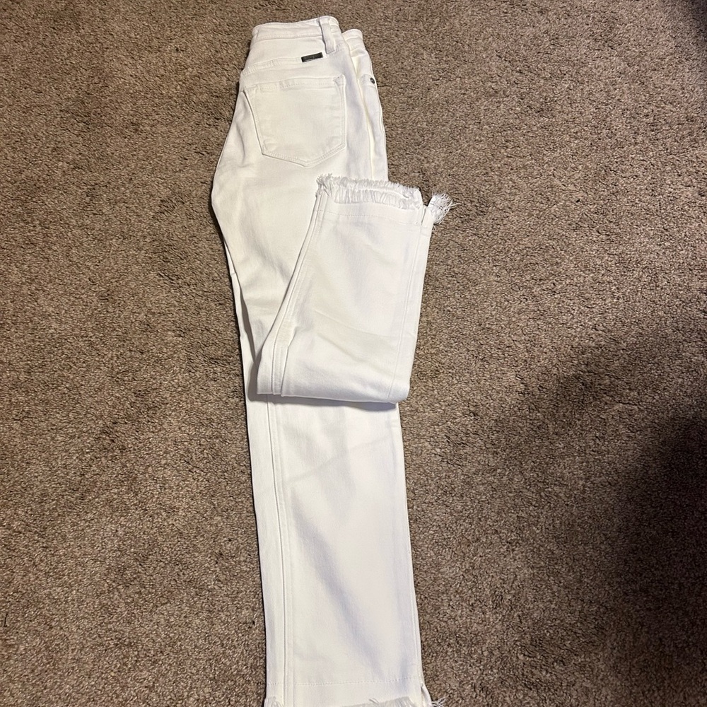 KanCan Women's Straight Leg White Jeans